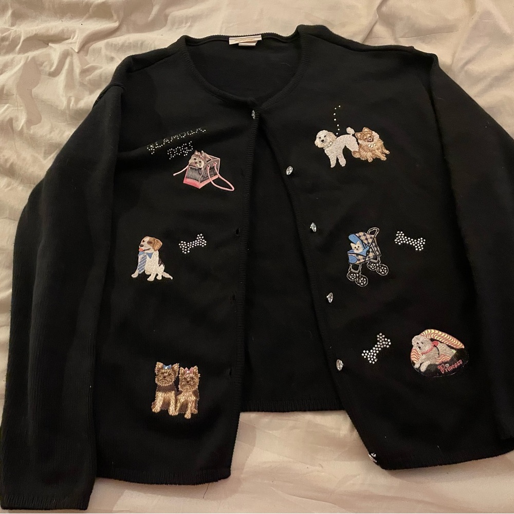 Vintage Tia Designs Dog Cardigan